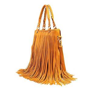 กระเป๋าสะพายไหล่ผู้หญิงทันสมัยมีสไตล์พร้อมซิปปิด แต่งพู่ห้อยหนังกลับ - Product Image 2