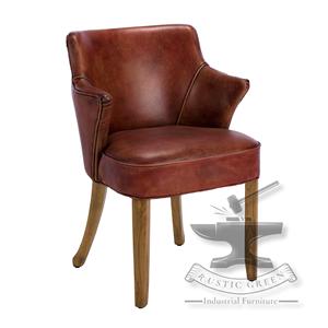 Silla de salón de cuero genuino - Product Image 1