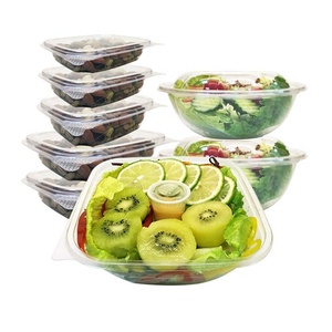 Bowl Clear Plastic With Lid Plastic Lid Container PET Disposable Salad Bowl Food Packaging Clear Plastic Container With Lid