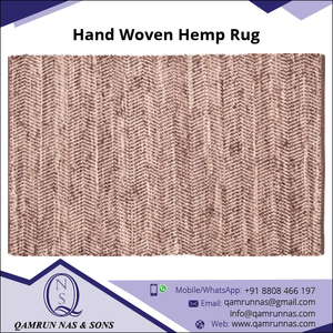 Vente en gros de tapis en jute de 2 mètres JH-103 métier à tisser à main en chanvre de bonne qualité tissé moderne à motif chevron tissage plat Noël Halloween - Product Image 5