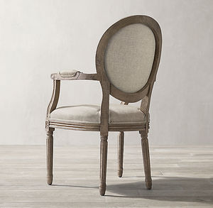 เก้าอี้มีแขนกลมสไตล์ฝรั่งเศสวินเทจทันสมัยทำจากไม้เนื้อแข็งเฟอร์นิเจอร์ห้องรับประทานอาหารสำหรับบ้านและโต๊ะรับประทานอาหาร - Product Image 4