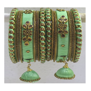Spiraled Velvet Thread Bangles - Product Image 1