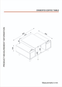 Table basse Eriberto en aggloméré de luxe exclusif, blanc noyer - Table basse de Turquie, best-seller - Product Image 4