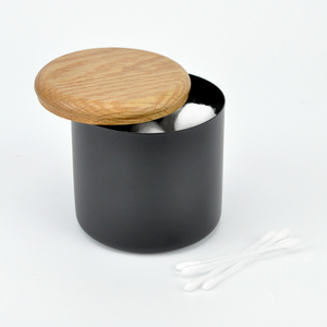 ผ้าฝ้ายแผ่น/ผ้าฝ้ายSwabsการจัดเก็บข้อมูลผู้ถือที่มีฝาปิดไม้โอ๊ค - Product Image 2