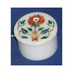 <b>Small</b> Marble <b>Jewelry</b> Inlay <b>Box</b> - Product Image 1