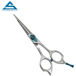 Vente en gros de ciseaux à cheveux à lame incurvée pour barbier professionnel 440c Ciseaux à cheveux réglables en acier inoxydable 440c pour le maquillage - Product Image 3