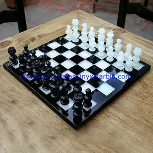 FINE QUALITY ONYX CHESS BOARDS WITH FIGURES