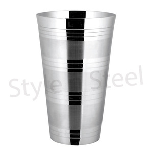 VERRE À BIÈRE METAL SILVER TOUCH EN ACIER INOXYDABLE Tasse à bière isolée sous vide avec tire-bouchon intégré Verres à cocktail - Product Image 1