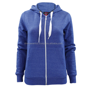 Sweat à capuche zippé en molleton éponge français avec logo brodé personnalisé pour femmes grande taille sweat-shirt zippé uni - Product Image 6