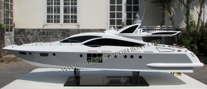 Modelo de Barco de Madera AZIMUT GRANDE 120SL, Elegante Embarcación Artesanal para Exhibición o Colección - Product Image 2