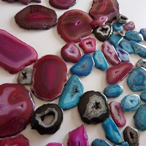 Tranches d'agate naturelle multicolores tendance, pierres précieuses certifiées par un tiers pour la fabrication de bijoux, produit en gros - Product Image 4