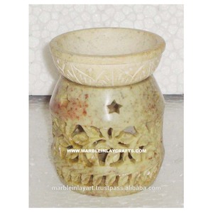 Quemador de Aceite Aromático Decorativo de Piedra de Jabón India con Encendedor de Vela de Té - Product Image 1