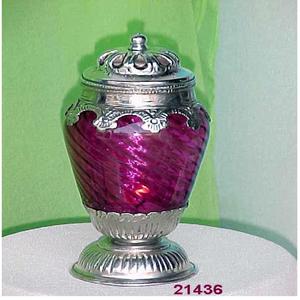 Pot à bougie chauffe-plat en verre argenté et violet pour table, accessoires de décoration intérieure - Product Image 1