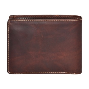 Men's Genuine Leather <b>Wallet</b> Handmade Vintage Fold Closure <b>Brown</b> Short Daily Use - Product Image 4