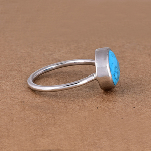 Oval shape Natural <b>Turquoise</b> Gemstone Solid 925 Sterling Silver <b>Ring</b> Fashionable <b>Ring</b> For Wedding Gift or Party For Unisex. - Product Image 3