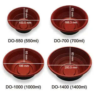 Черно-красная одноразовая безопасная пластиковая миска для супа и риса