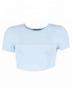 Nouveau Pas Cher Personnalisé Élégant Femmes Noir T-shirt À Manches Courtes Sexy Respirant Crop Top Dames Hauts Courts - Product Image 3