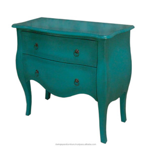 ตู้ข้างเตียงบอมเบย์ 2 ลิ้นชัก สีทาแบบโบราณ สำหรับเฟอร์นิเจอร์ห้องนอน - Product Image 3