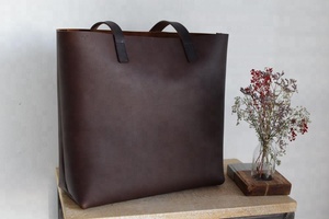 Grand Sac Fourre-Tout En Cuir Poignées Cousues Premium Robuste Vieilli À La Main AV-0010 - Product Image 2