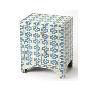 Cajón con incrustaciones de hueso moderno de calidad superior con 2 cajones y 3 estantes de altura ajustable para muebles de sala de estar con estilo - Product Image 1