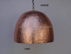 Lámpara de Techo de Aluminio con Acabado en Cobre y Oro Rosa Martillado - Product Image 3