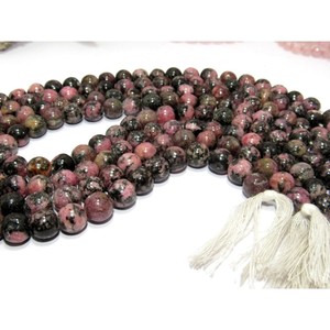 Rodonita suave forma redonda piedras preciosas cuentas sueltas Fabricación de joyas naturales de buena calidad - Product Image 4