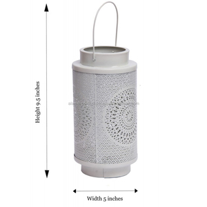 Design unique Vintage nouveauté lanterne en métal blanc fini lanterne suspendue pour intérieur et extérieur décorer décorations Ramdan - Product Image 1