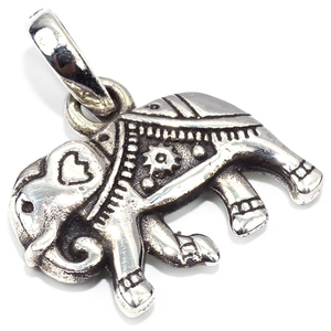 Colgante de Plata de Ley 925 con forma de elefante brillante, joyería de plata fina oxidada - Product Image 3