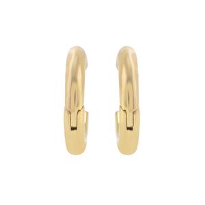 Pendientes de aro lisos de 10 mm de diámetro de Plata de Ley 925 de diseño simple chapado en oro clásico - Product Image 2