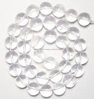 Cuentas de piedra, cuentas de cristal transparente, joyería de piedra, piedras preciosas lisas sueltas, collar de cristal curativo, cuentas de cristal natural, mayorista