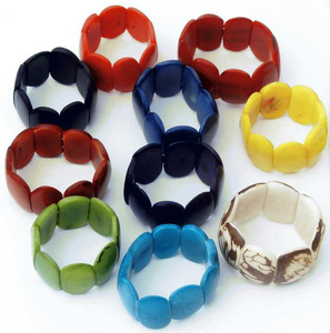 Pulseras con cuentas de Tagua de colores hechas a mano, tuerca tallada, palma, marfil vegetal, accesorios de joyería, brazaletes de moda al por mayor de Ecuador - Product Image 1