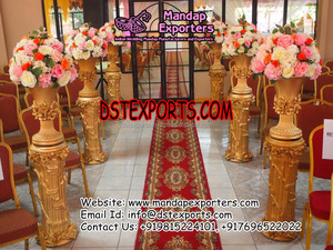 Columnas Decorativas de Fibra Dorada para Bodas, Pedestales para Entrada de Escenario de Boda, Mejores Columnas para Entrada de Boda en EE. UU. - Product Image 2