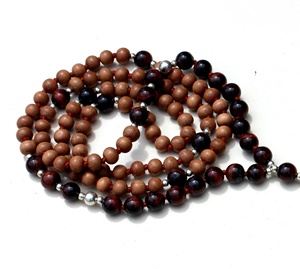 สร้อยคอ108ไม้จันทน์ตาเสือสีแดงสร้อยคอมาลาแบบมีพู่ทำจากผ้าไหมเหมาะสำหรับเป็นของขวัญในงานเลี้ยง - Product Image 5