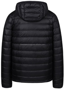<b>Men's</b> High Quality <b>Lightweight</b> Woolen Hooded Puffer Down <b>Jacket</b> Bubble Winter <b>Jacket</b> with Zipper Closure and Polyester Filling - Product Image 2