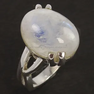 RAINBOW MOONSTONE 925 Sterling Silver Ring, Gemstone Silver Jewelry, Fine Jewelry