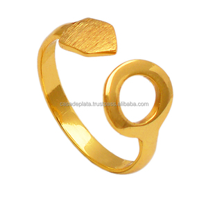 Unique Designer Handmade Solid 925 Sterling <b>Silver</b> <b>Plain</b> Gold Plated <b>Ring</b> Jewelry Wholesale Manufacturers Suppliers - Product Image 4