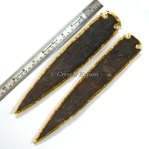 Agate 11 Inch Gold Plated Arrowhead - Product Image 1