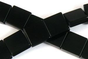 High quality Rectangle Beads black agate bead <b>crystal</b> women <b>necklace</b> jewellery square gemstone bead Jewelry Making suppler - Product Image 3