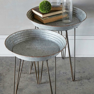 Mesa auxiliar plegable con bandeja de anidación galvanizada - Product Image 5