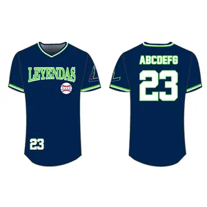 100% Polyester Wit Patroon Gesublimeerd Baseball Jersey Custom Quick Droog Baseball Shirts