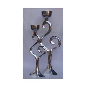 Portavelas de Piso Pulido de Alta Calidad Hecho en Aluminio Fundido Disponible en Acabado Níquel También Decoración del Hogar a Precio de Mayoreo - Product Image 4