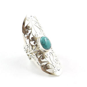 925 Sterling Silver Blue Tibet Turquoise Vintage <b>Ring</b> <b>for</b> <b>Women</b> Eternity Vermeil <b>Fashionable</b> Fine Jewelry Wholesale - Product Image 5