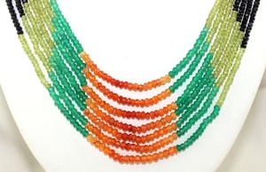 Handmade phong cách cổ điển 7 Strand vòng cổ với tự nhiên đa đá quý mặt rondelle hạt đầy màu sắc đồ trang sức thời trang bán buôn - Product Image 6