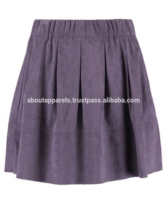 Falda de cuero de gamuza auténtica para mujer nuevo diseño primavera ajustada más vendida y personalizada a granel - Product Image 6