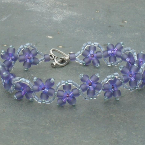 Pulsera de Flores de Periwinkle de Alta Calidad, Pulsera de Cuentas de Semillas - Product Image 1