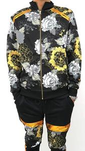 Nouveau survêtement Hip Hop pour hommes, ensemble de mode sur la thème impression florale dorée par Sublimation, survêtement masculin, Design personnalisé - Product Image 6