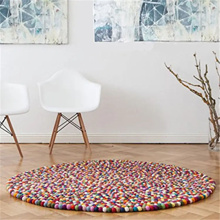 Wholesale High Quality Nepal Manufacture Handmade Felt Ball Carpet