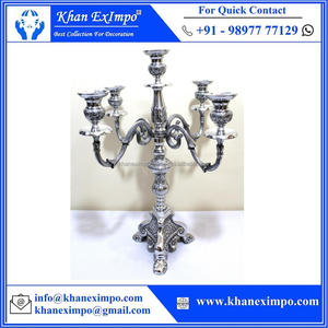 Bougeoirs en relief avec 5 bras en métal et aluminium, chandelier personnalisé, porte-bougie - Product Image 2