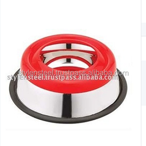 ชามใส่น้ำสำหรับสุนัขชามสเตนเลสแบบพกพากันลื่นพร้อมห่วงสีเป็นมิตรกับสิ่งแวดล้อม - Product Image 1