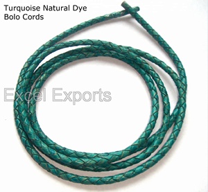Cordones de Cuero Trenzado Turquesa Estilo Bolo Indio para Fabricación de Joyería, 3mm 4mm 5mm, Asas de Bolsos, Decoración, Componentes, EXCEL EXPORTS - Product Image 1